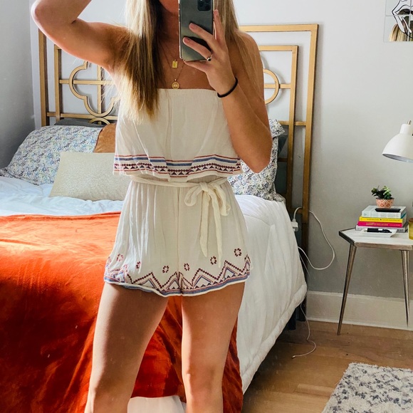 White Strapless Romper, size S - Picture 7 of 9